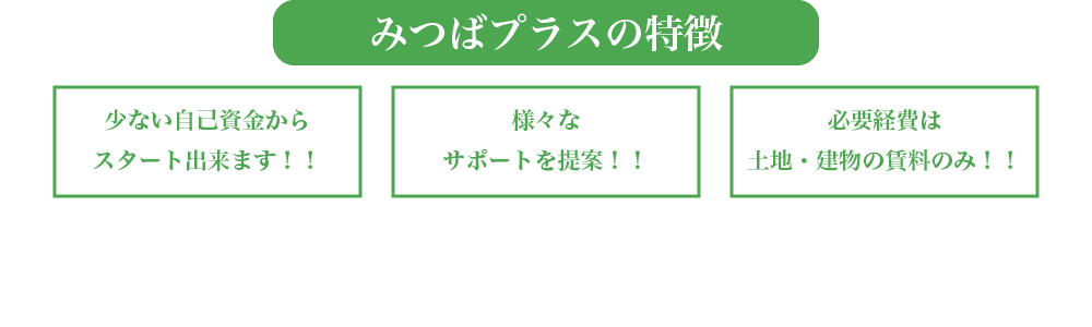 みつばプラスの特徴